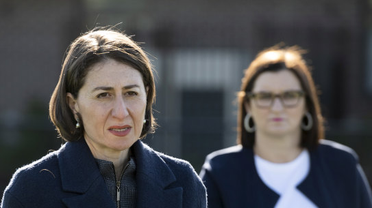 NSW Premier Gladys Berejiklian and Education Minister Sarah Mitchell on Tuesday.
