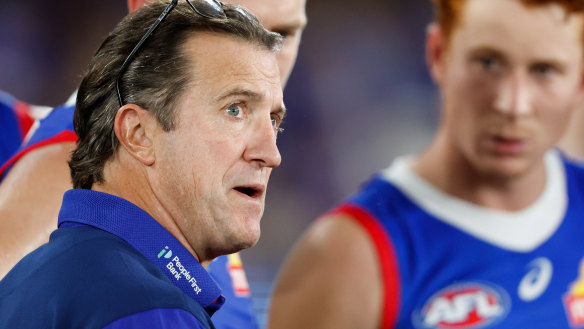 Where to now: Western Bulldogs coach Luke Beveridge is in the spotlight heading into Saturday’s clash against Richmond.