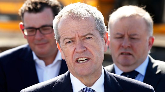 Labor leader Bill Shorten in Melbourne's south east on Sunday.