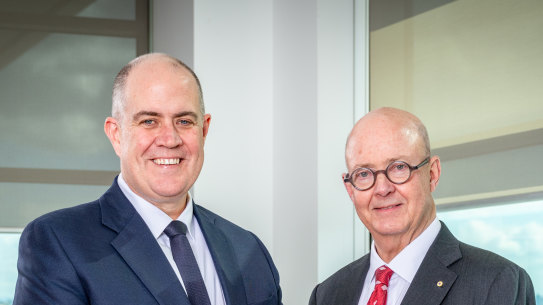 David Anderson and Kim Williams in Sydney on Thursday.