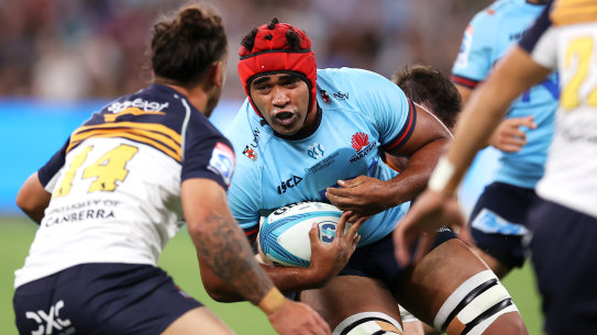 Langi Gleeson was dominant when he came on the Waratahs in the second half against the Brumbies.