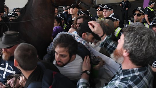 Two protesters were arrested for animal cruelty.