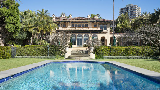 The heritage-listed Boomerang mansion on the Elizabeth Bay waterfront was sold for about $80 million by the family of billionaire Lindsay Fox.