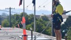 A “solar garden” being installed on the rooftop of North Coast Community Housing in 2019.