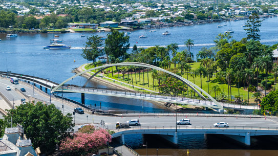 The Breakfast Creek Green Bridge, also known as Yowoggera, officially opened on Saturday,