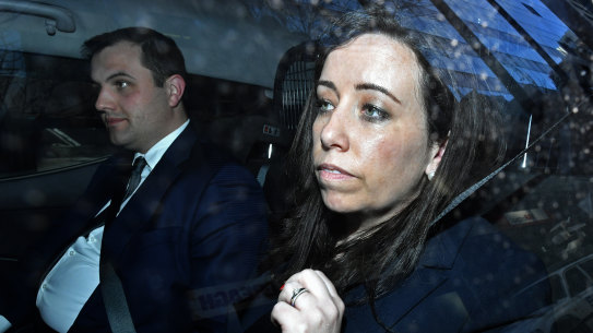 Kaila Murnain leaves The NSW Independent Commission Against Corruption (ICAC) public inquiry into allegations concerning political donations in Sydney, Thursday, September 5, 2019. 