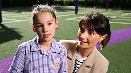 Kate Evans and daughter Riley who goes to Wesley.