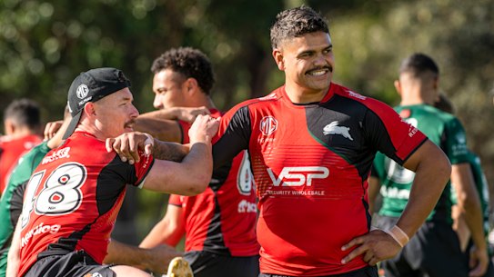 Man of the moment: Latrell Mitchell at Souths training