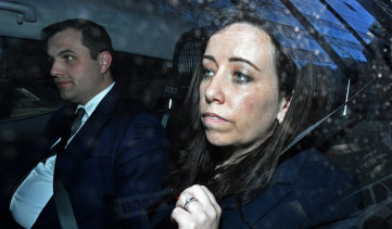 Former NSW Labor general secretary Kaila Murnain leaves the ICAC public inquiry into allegations concerning political donations. 