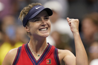Elina Svitolina after defeating Simona Halep at the US Open.