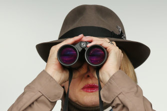 Gai Waterhouse at trackwork at Werribee Racecourse in 2013.
