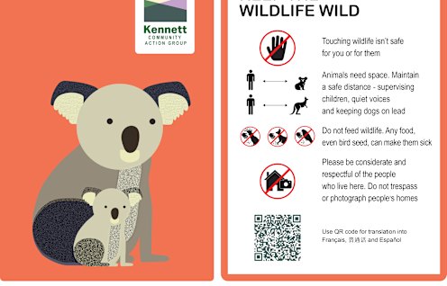 Artwork commissioned by the Kennett Community Action Group to encourage responsible and safe interactions with wildlife.