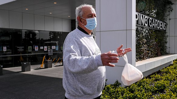 Risto Andonov at Epping Gardens on Wednesday, where there are now 86 coronavirus cases.