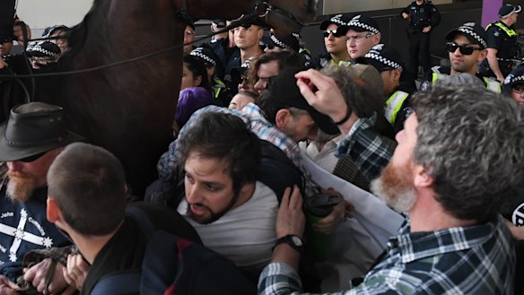 Two protesters were arrested for animal cruelty.