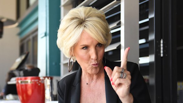 Erin Brockovich at lunch at Otto restaurant, in Woolloomooloo.