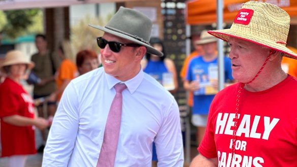 Steven Miles alongside Cairns MP Michael Healy.