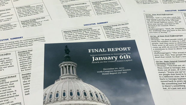 The final report released by the House select committee investigating the January 6, 2021, attack on the US Capitol.