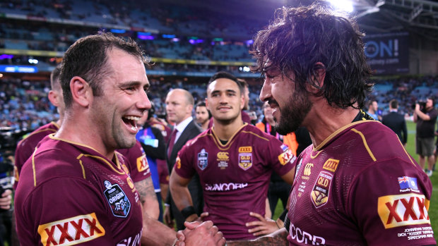 Kicking on: Queensland will miss the goal kicking exploits of Cameron Smith and Johnathan Thurston.