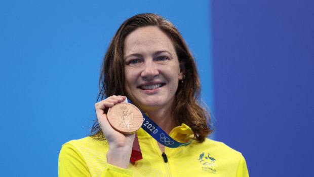 Bronze medalist Cate Campbell during the Tokyo 2020 Olympics.