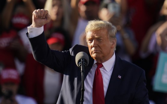 Donald Trump addresses a campaign rally in Arizona on Wednesday.