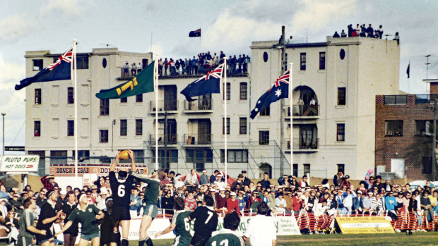 Packed house: Randwick vs New Zealand at Coogee Oval in 1988.