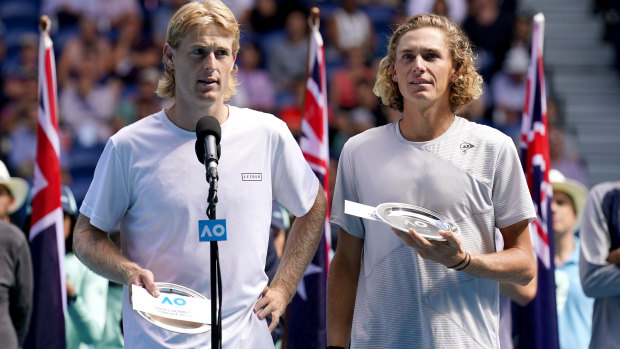 Breakthrough event: Luke Saville And Max Purcell pulled off some upsets on their way to the Australian Open double final.