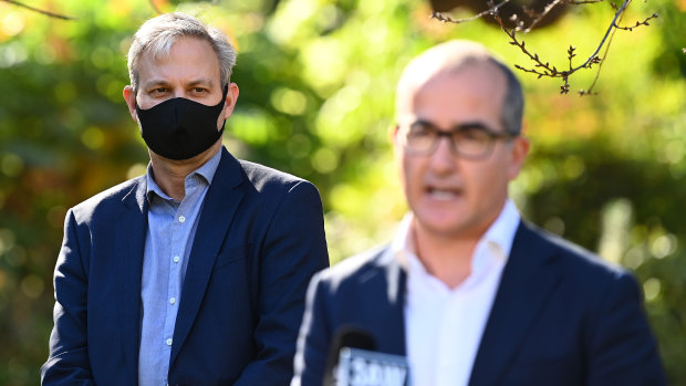 Chief Health Officer Brett Sutton (left) has said that people would try to escape restrictions if Melbourne was locked down.