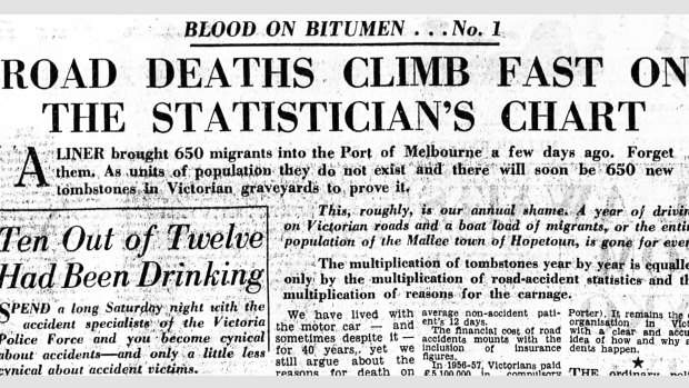 The 'Blood on Bitumen’ campaign written by future editor of The Age, Graham Perkin.