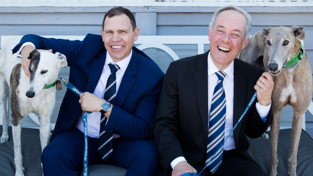 Optimistic: Greyhound Racing NSW CEO Tony Mestrov and chairman Morris Iemma.