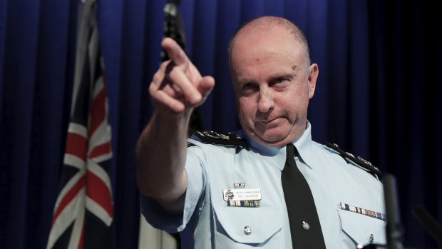 Acting AFP Commissioner Neil Gaughan addresses the media over the raids.