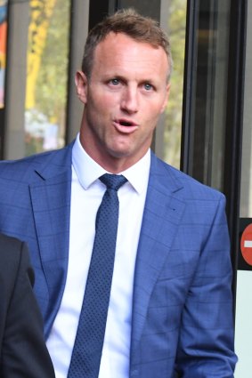Former St George Illawarra player Mark Gasnier attended proceedings on Monday.