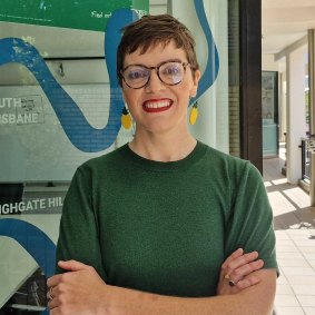 Amy MacMahon outside her electorate office in South Brisbane.