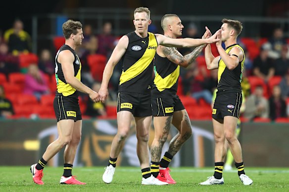 Jack Riewoldt kicked four goals for the Tigers.