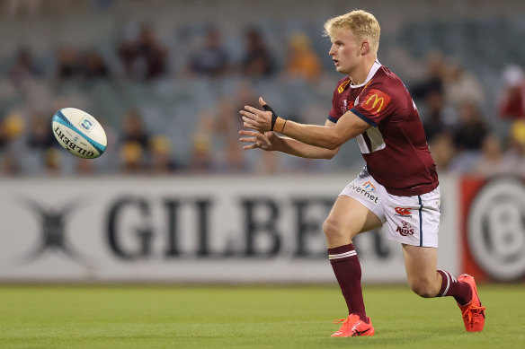 Tom Lynagh has risen from Queensland Reds rookie to Wallabies contender.