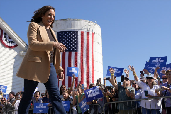 Vice President Kamala Harris at a campaign event in North Hampton, New Hampshire on Wednesday.