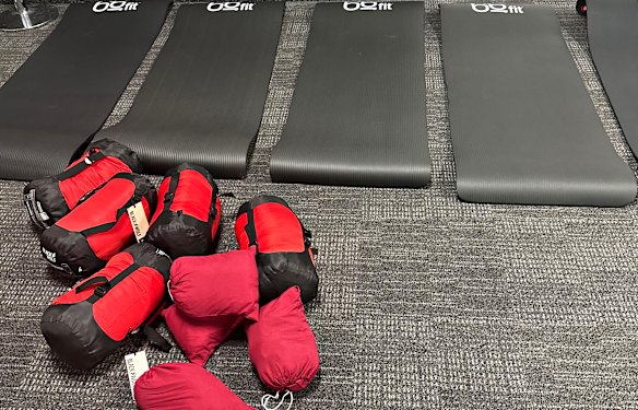 Qantas provided bedding to Virgin Australia customers whose flight from Queenstown to Sydney was cancelled on Saturday, April 19, 2025.
