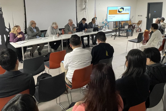 The official launch of the Association of Overseas Hong Kong Media Professionals in London at Headland House, the headquarters of Britain’s National Union of Journalists, on October 31.