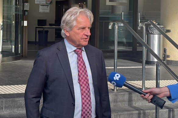 Dr Peter Swift’s lawyer Henry Sklarz outside Perth Magistrates Court on Wednesday.