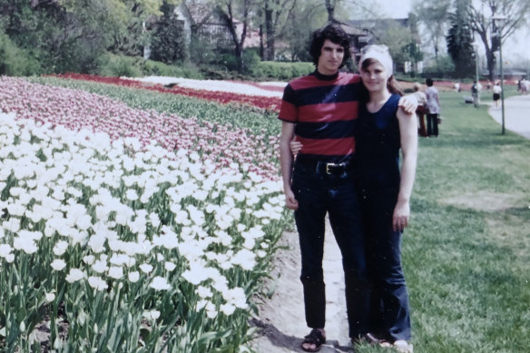 Green and his wife Judy in 1973
in Canada, where his doctorate touched on solar cell technology.