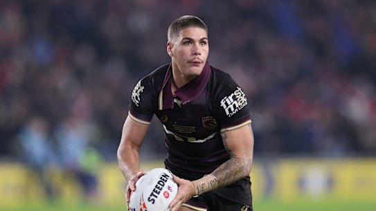 Reece Walsh in action during the Brisbane Broncos’ World Club Challenge loss to Hull KR.