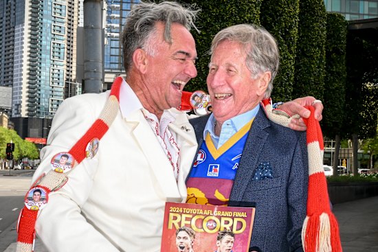 Jason Kimberley and Monty Chapman ready themselves for the grand final.