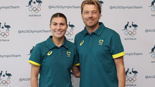 Matildas captain Steph Catley with coach Tony Gustavsson.