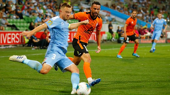 Melbourne City captain Scott Jamieson in action during his 250th A-League game earlier this month. 
