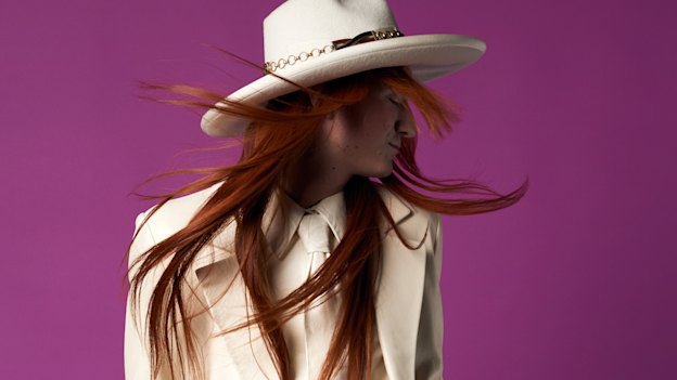 Fey there: fashion designer Harris Reed channels haute androgyny.