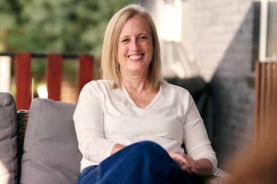 Gallagher at home in Canberra, where she looks out for local wildlife such as magpies and roos.