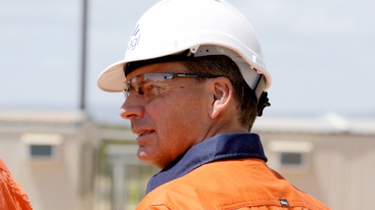 Angus Taylor at a South Australian power station last month.