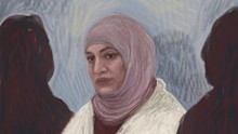 A court sketch of Zeinab Ahmad.
