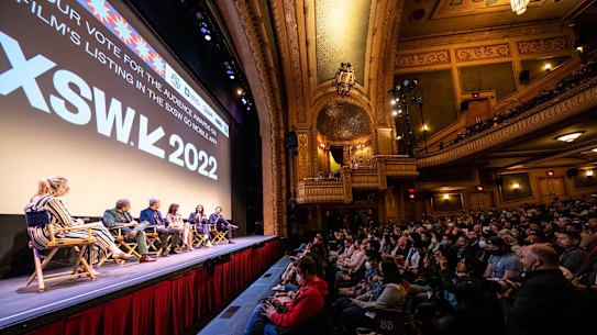 Anne Hathaway and Jared Leto attend the premiere of ‘WeCrashed’ during the 2022 SXSW on March 12 in Austin.