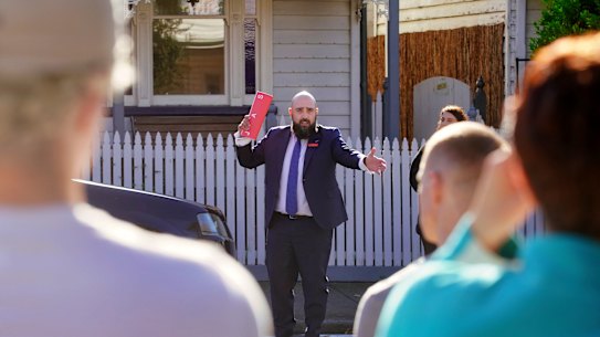 Auctioneer John Galea in action.