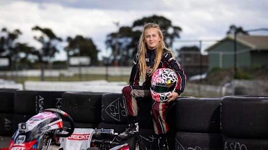 Aspiring F1 driver Alana Gurney is one of Australia’s top female karting talents. 